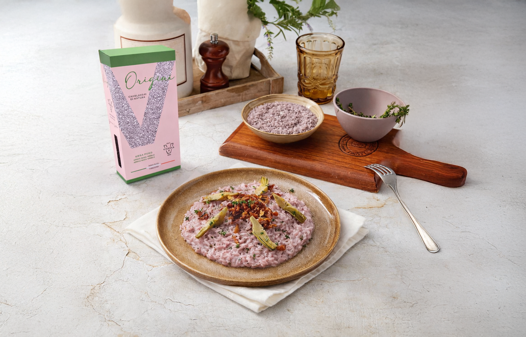 ARROZ ROSA SALTEADO CON VERDURAS