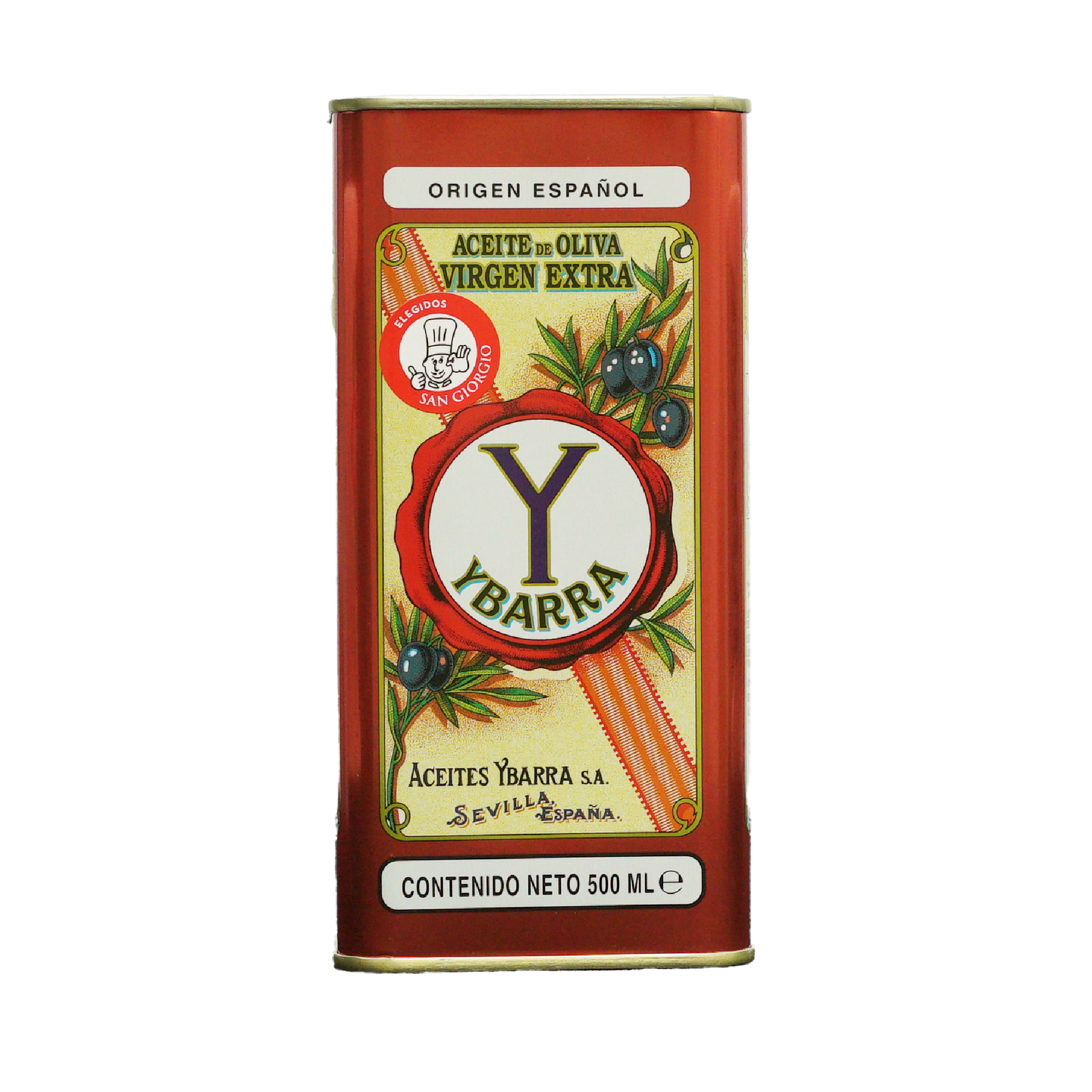 Aceite de oliva español importado en lata Ybarra
