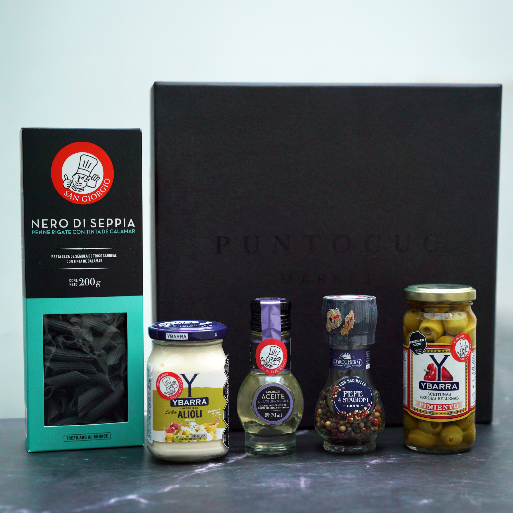 Box trufados y nero di seppia importados gourmet Italia España